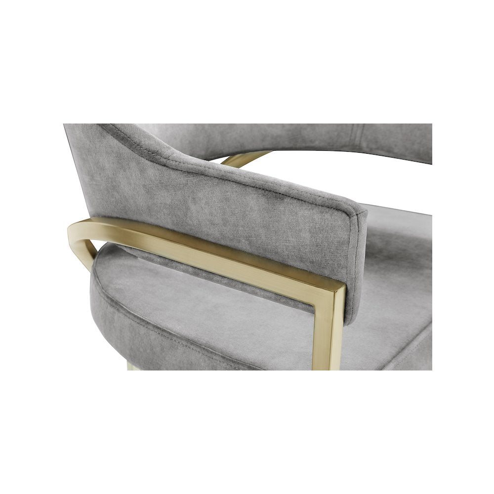 Madelyn Grey Velvet Dining Chair, Set of 2