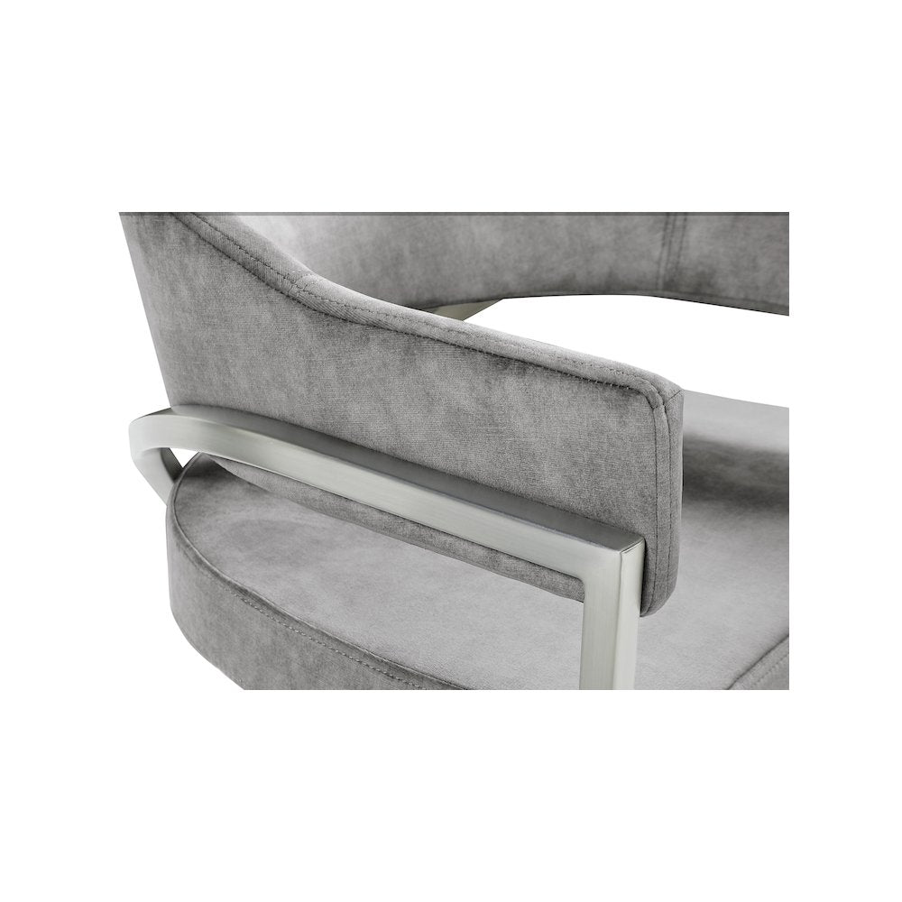 Madelyn Grey Velvet Dining Chair, Set of 2