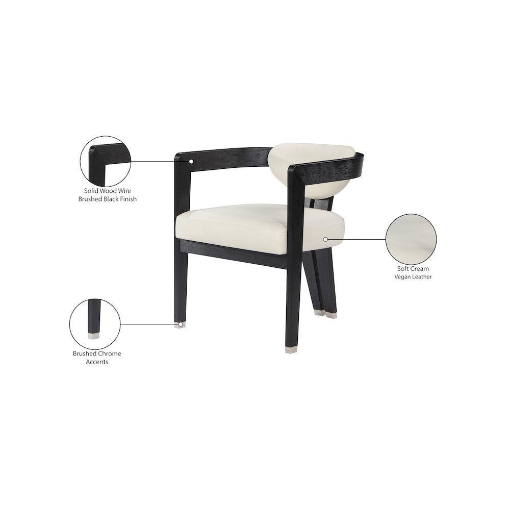 Carlyle Cream Vegan Leather Dining Chair