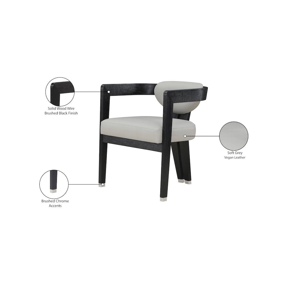 Carlyle Grey Vegan Leather Dining Chair