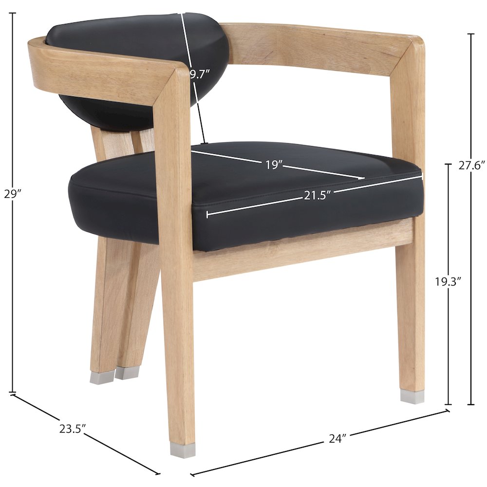 Carlyle Black Vegan Leather Dining Chair
