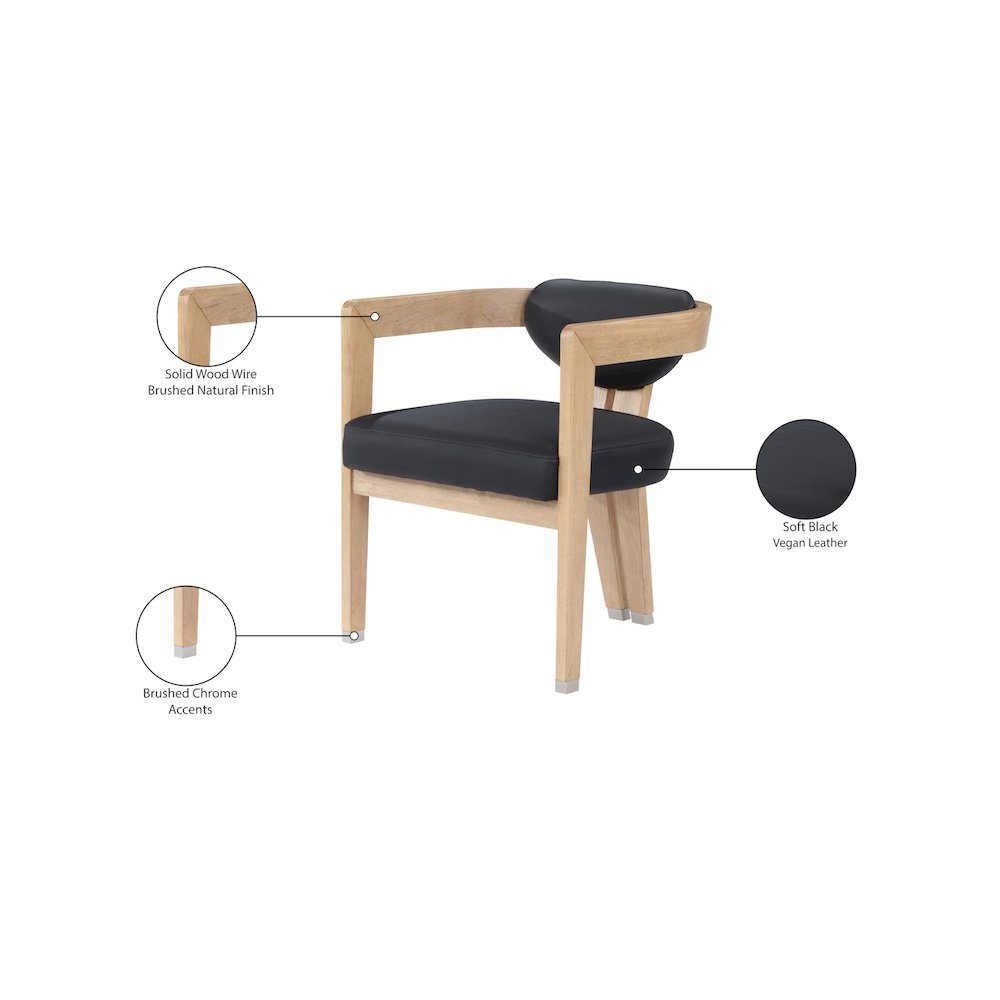 Carlyle Black Vegan Leather Dining Chair