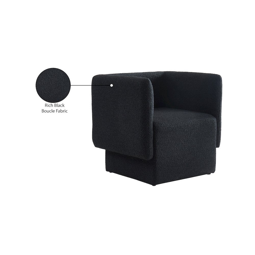 Vera Black Boucle Fabric Accent Chair