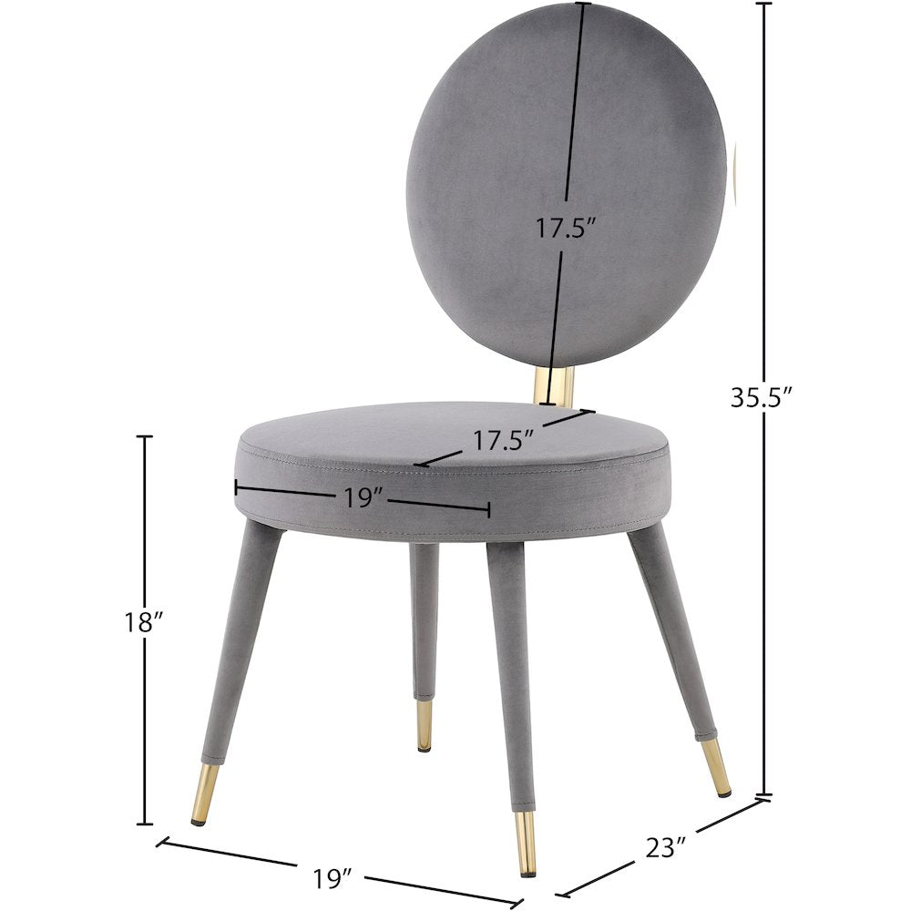 Brandy Grey Velvet Dining Chair, Set of 2
