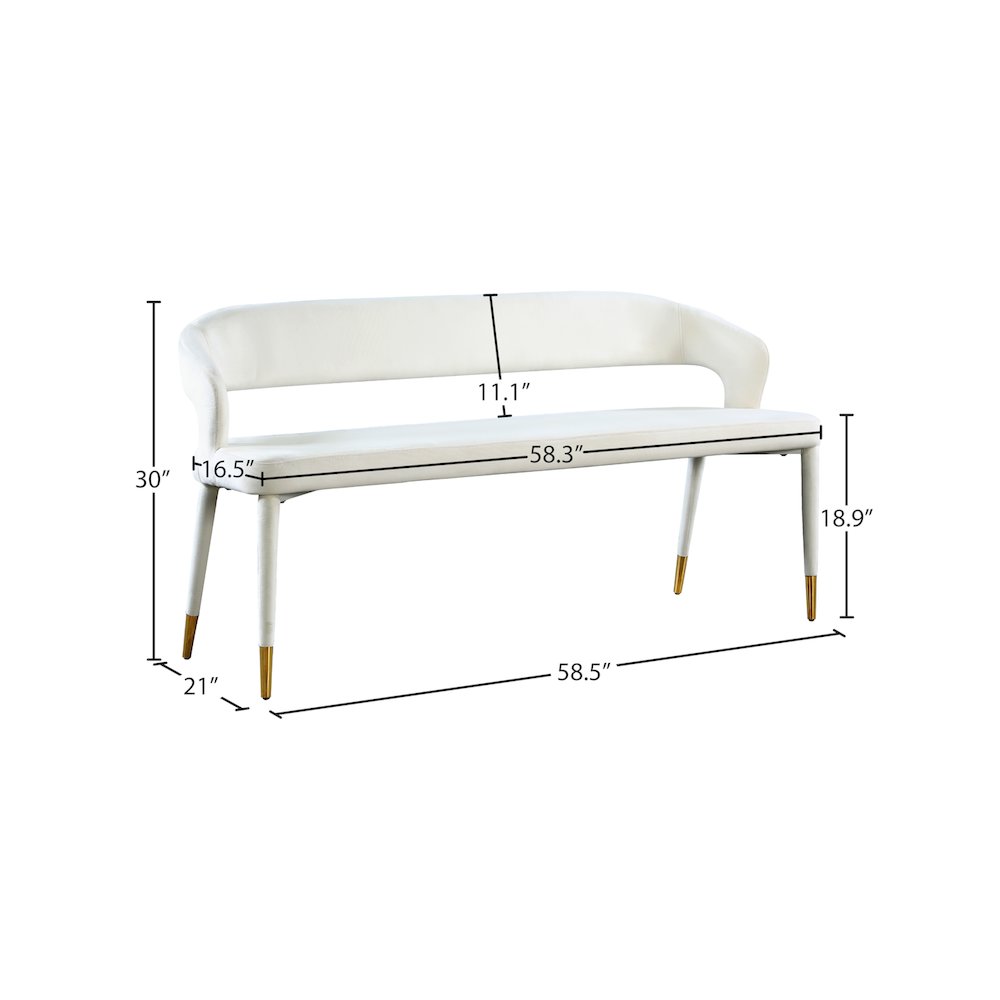 Destiny Cream Velvet Bench