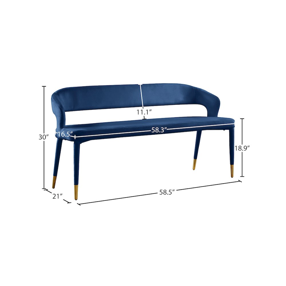 Destiny Navy Velvet Bench