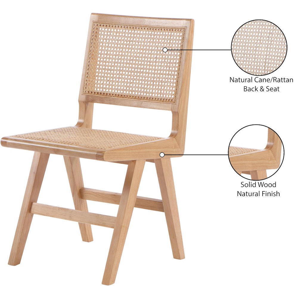 Preston Natural Wood Dining Side Chair, Set of 2