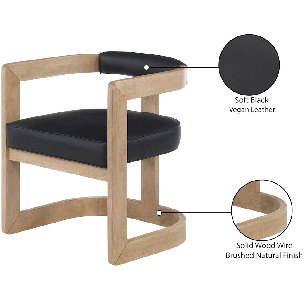 Manchester Black Vegan Leather Dining Chair