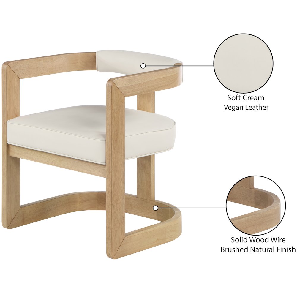Manchester Cream Vegan Leather Dining Chair