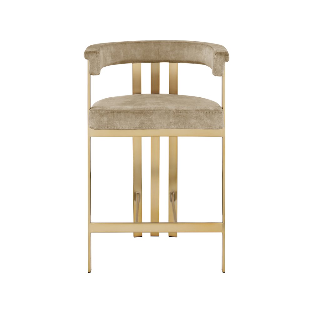 Marcello Beige Velvet Counter Stool, Set of 2