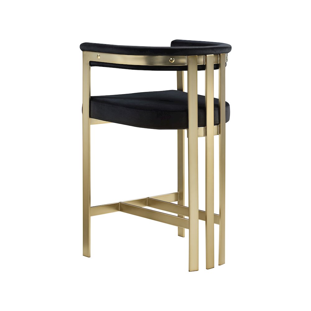 Marcello Black Velvet Counter Stool, Set of 2