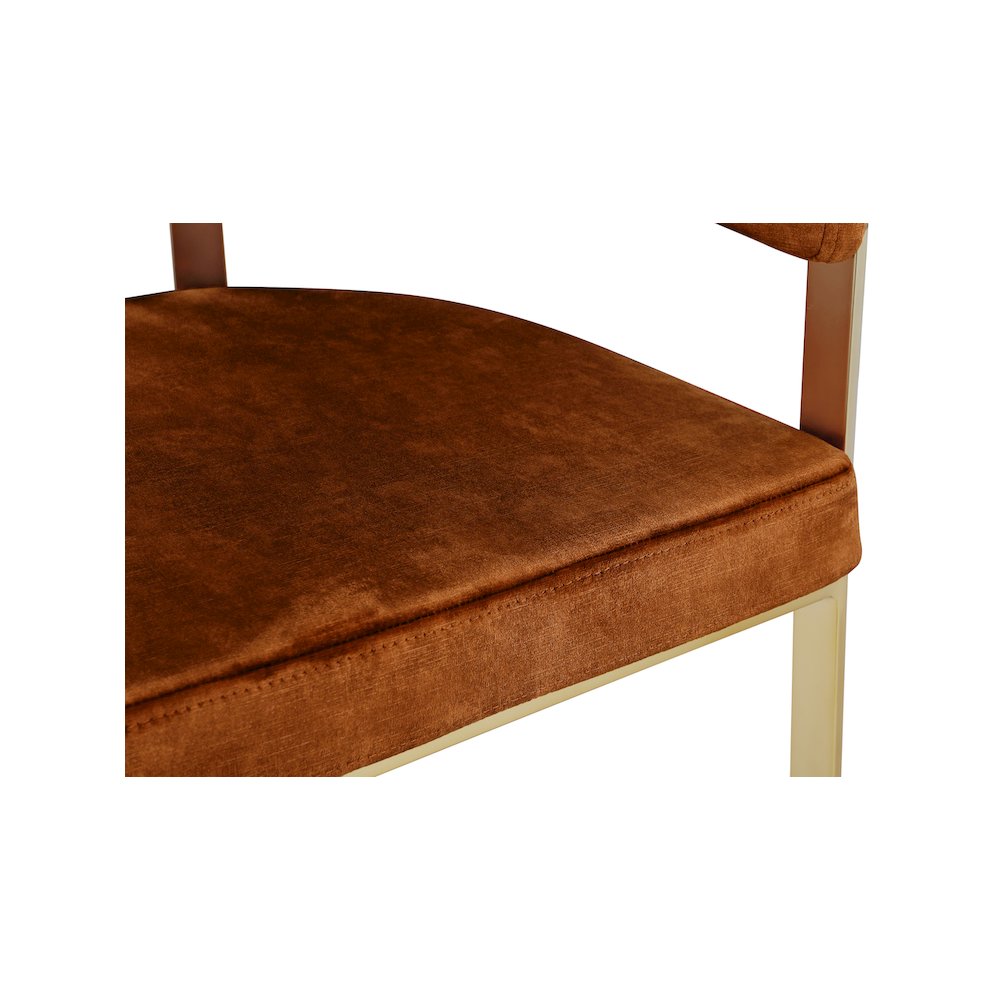 Marcello Cognac Velvet Counter Stool, Set of 2
