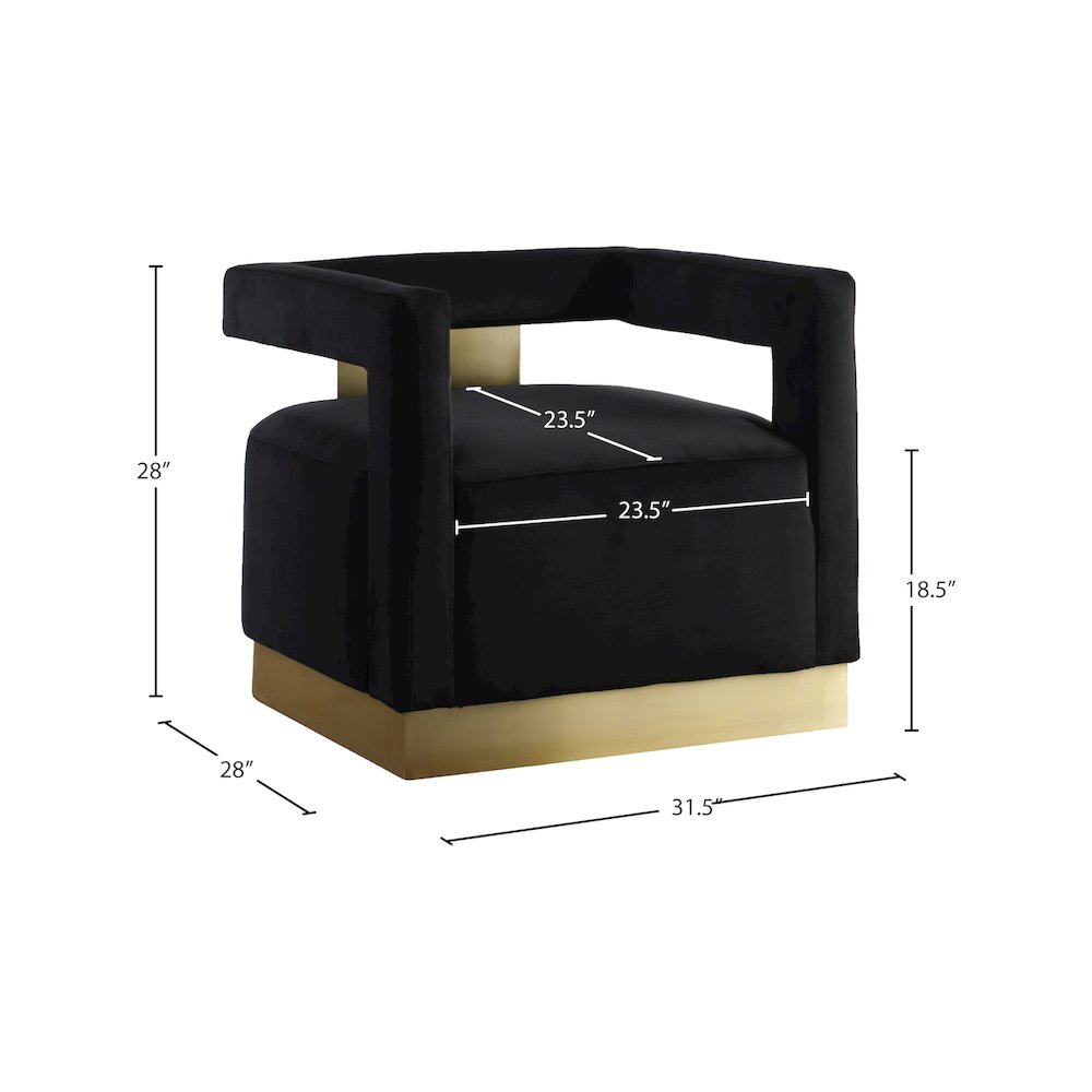 Armani Black Velvet Accent Chair
