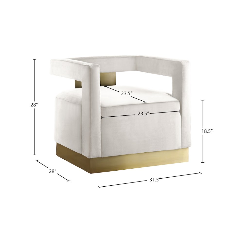 Armani Cream Velvet Accent Chair