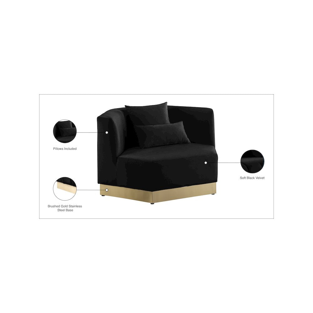 Marquis Black Velvet Chair