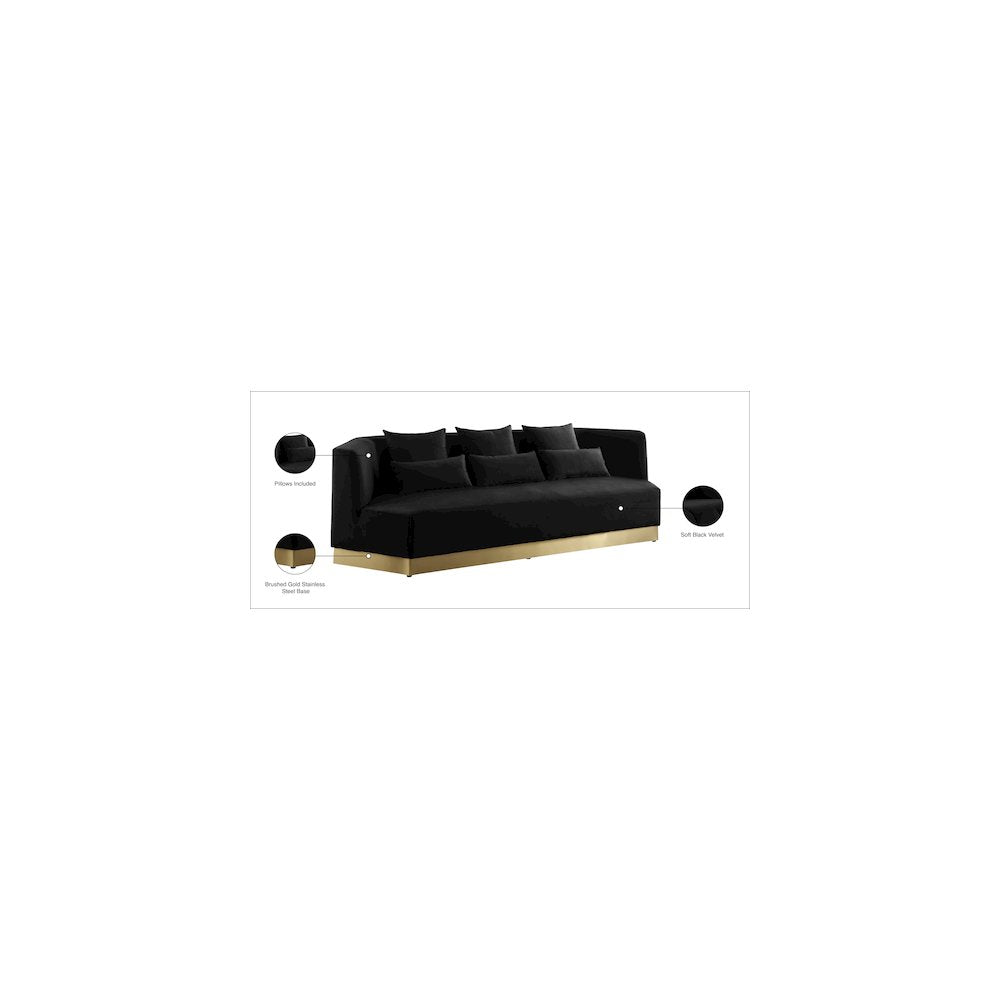 Marquis Black Velvet Sofa