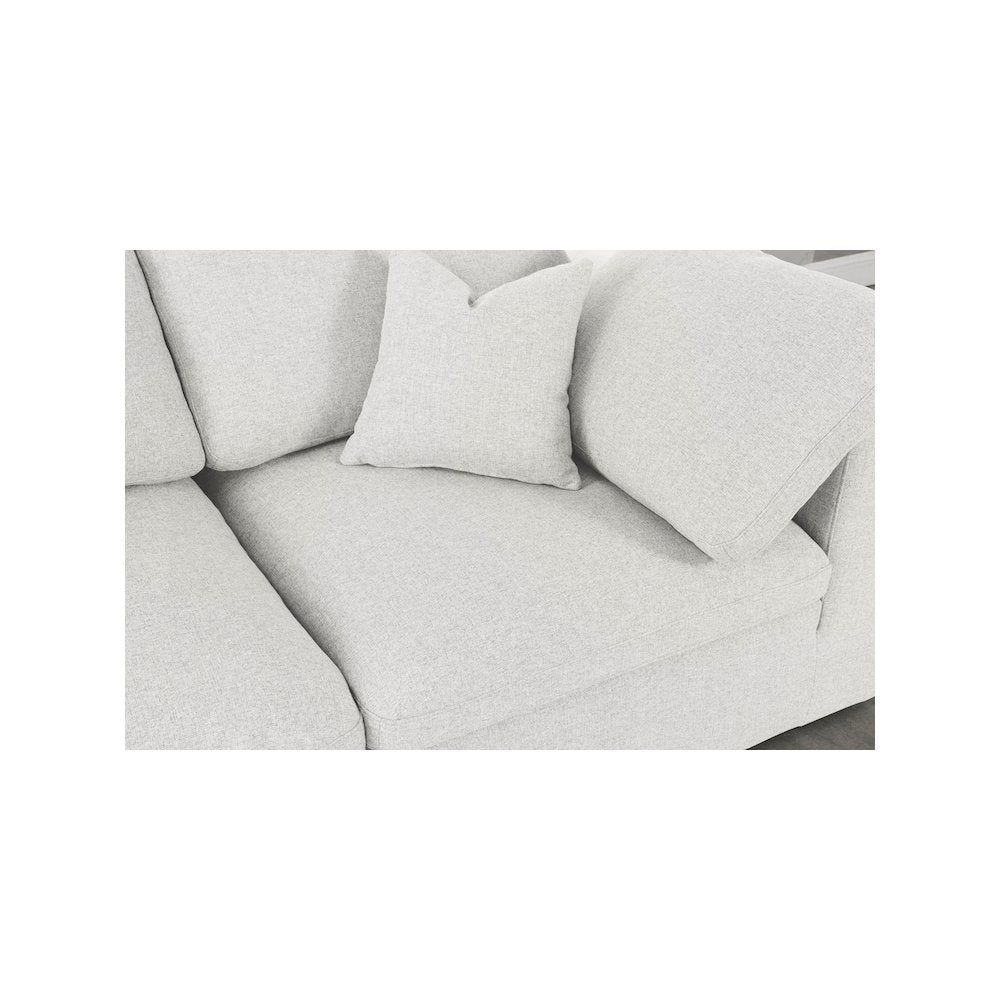 Serene Cream Linen Textured Fabric Deluxe Comfort Modular Sectional