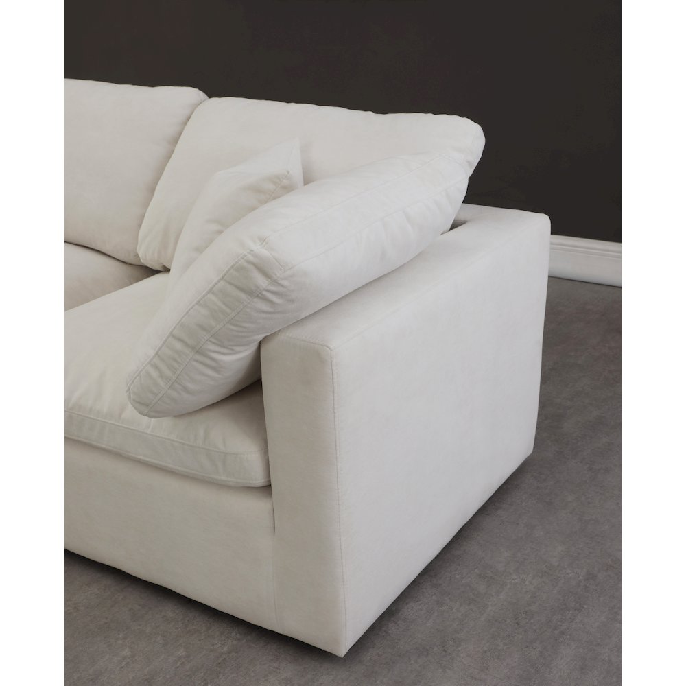 Plush Cream Velvet Standard Comfort Modular Sofa