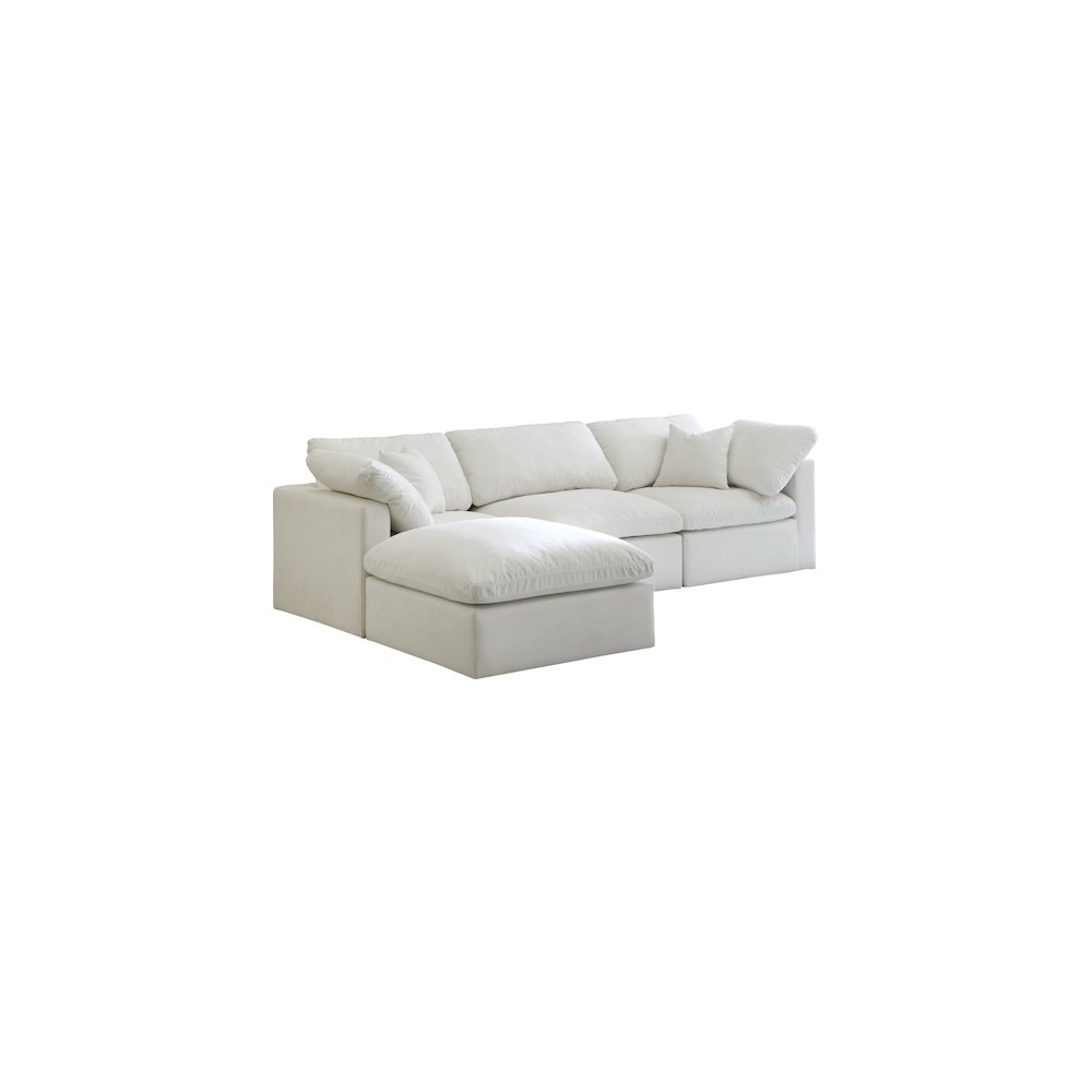 Plush Cream Velvet Standard Comfort Modular Sectional