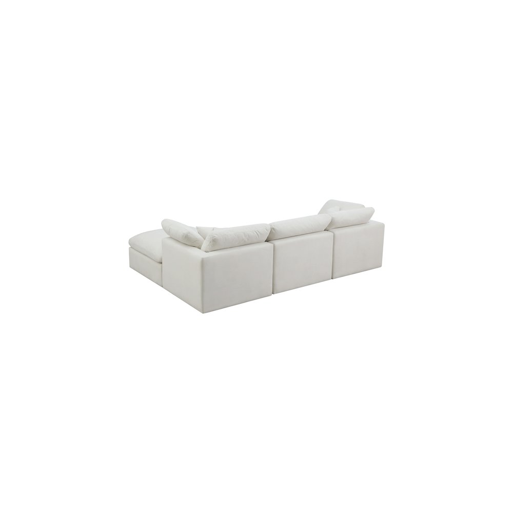 Plush Cream Velvet Standard Comfort Modular Sectional