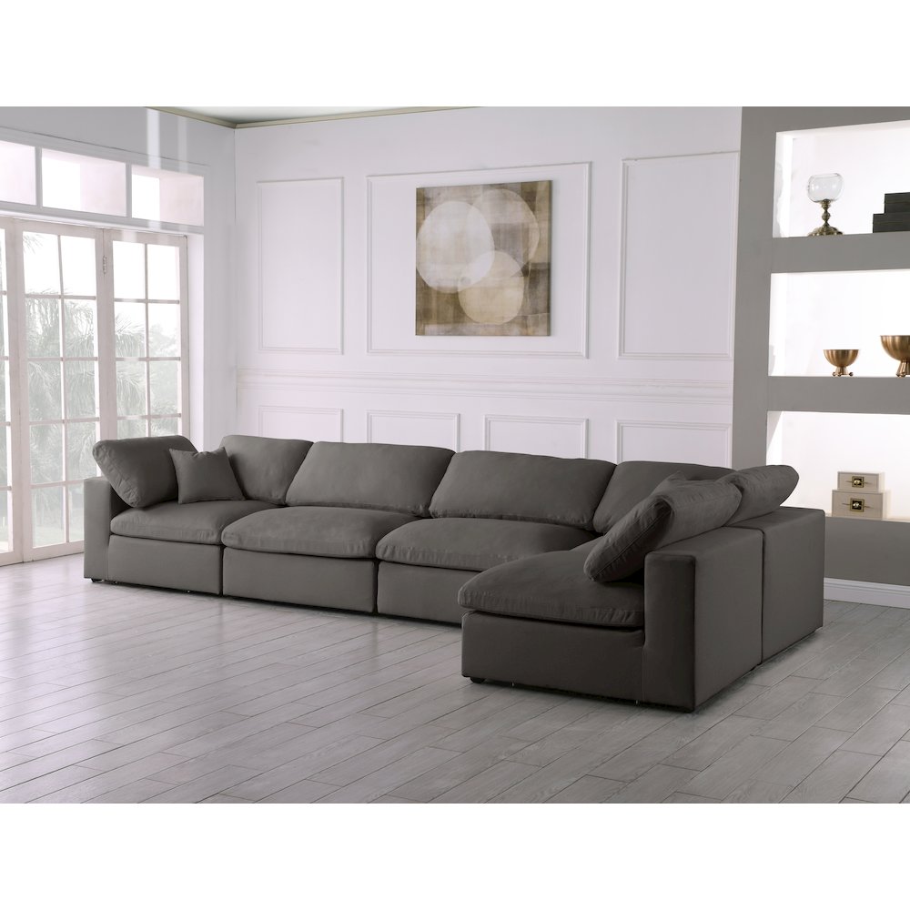 Plush Grey Velvet Standard Comfort Modular Sectional