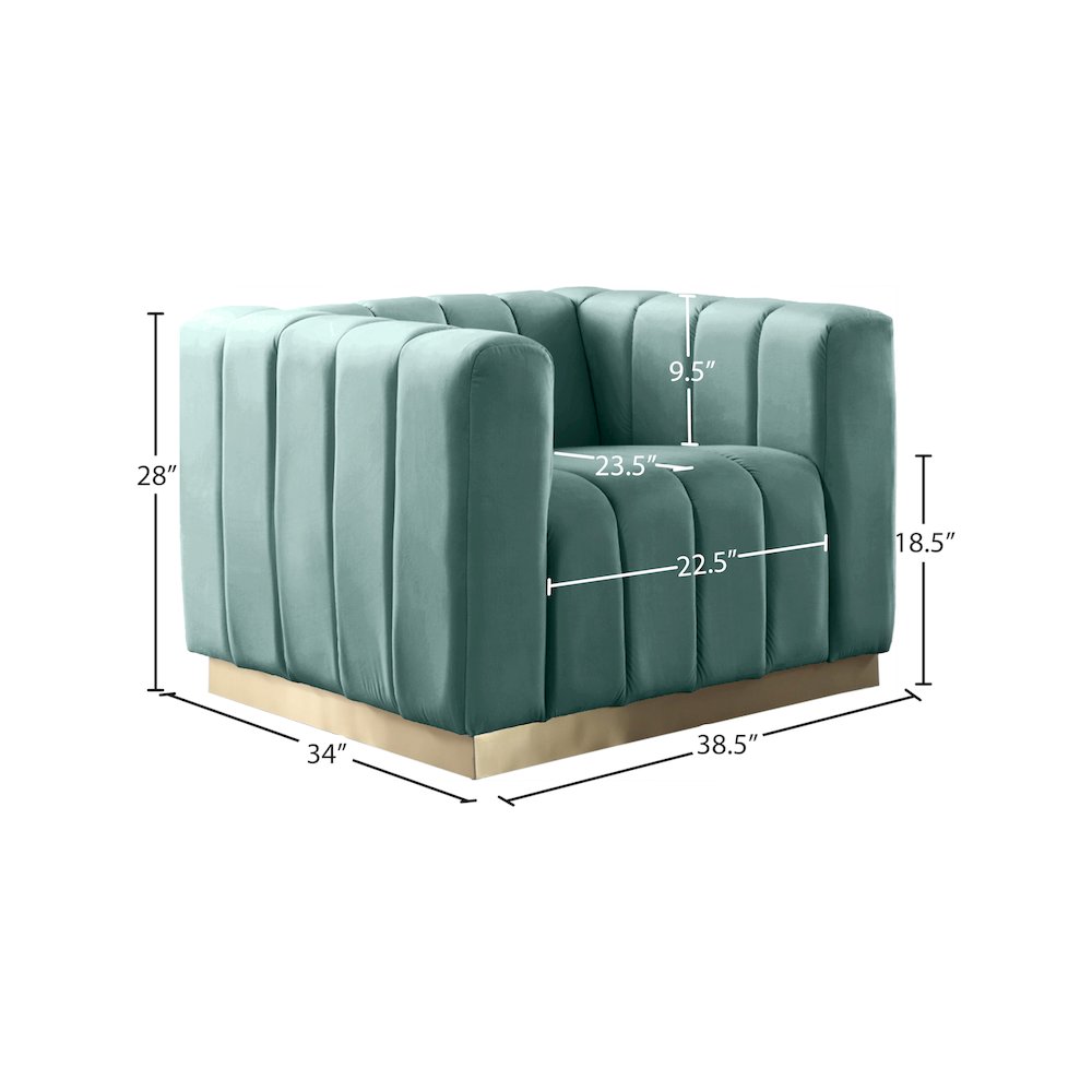 Marlon Mint Velvet Chair