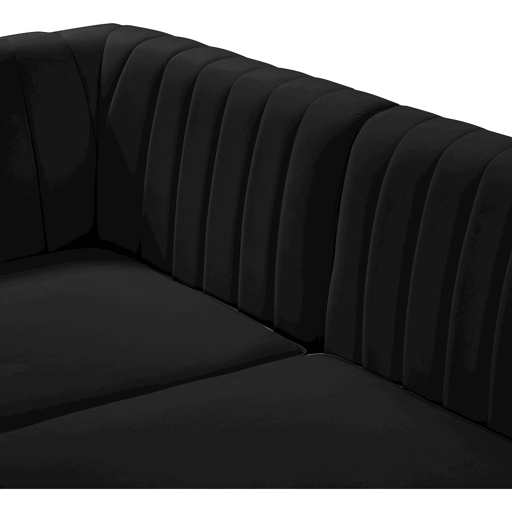 Alina Black Velvet Modular Sectional