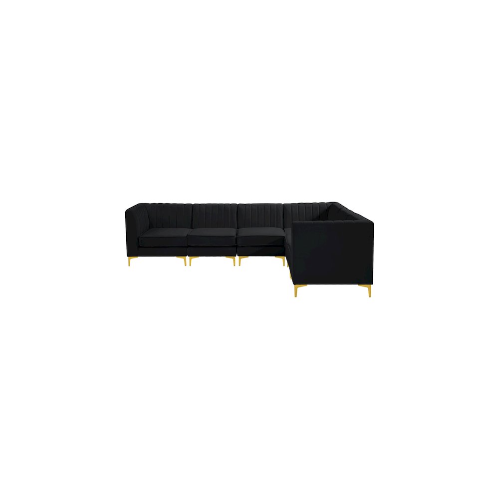 Alina Black Velvet Modular Sectional