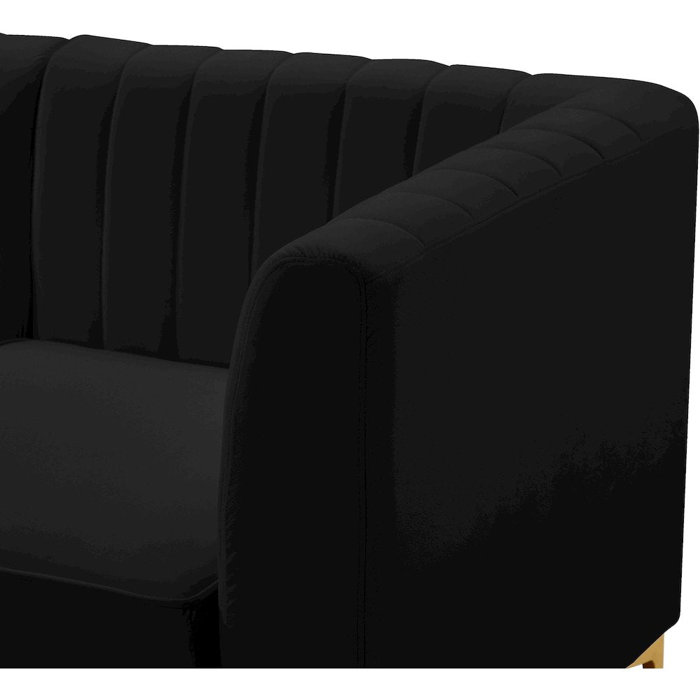Alina Black Velvet Modular Sectional