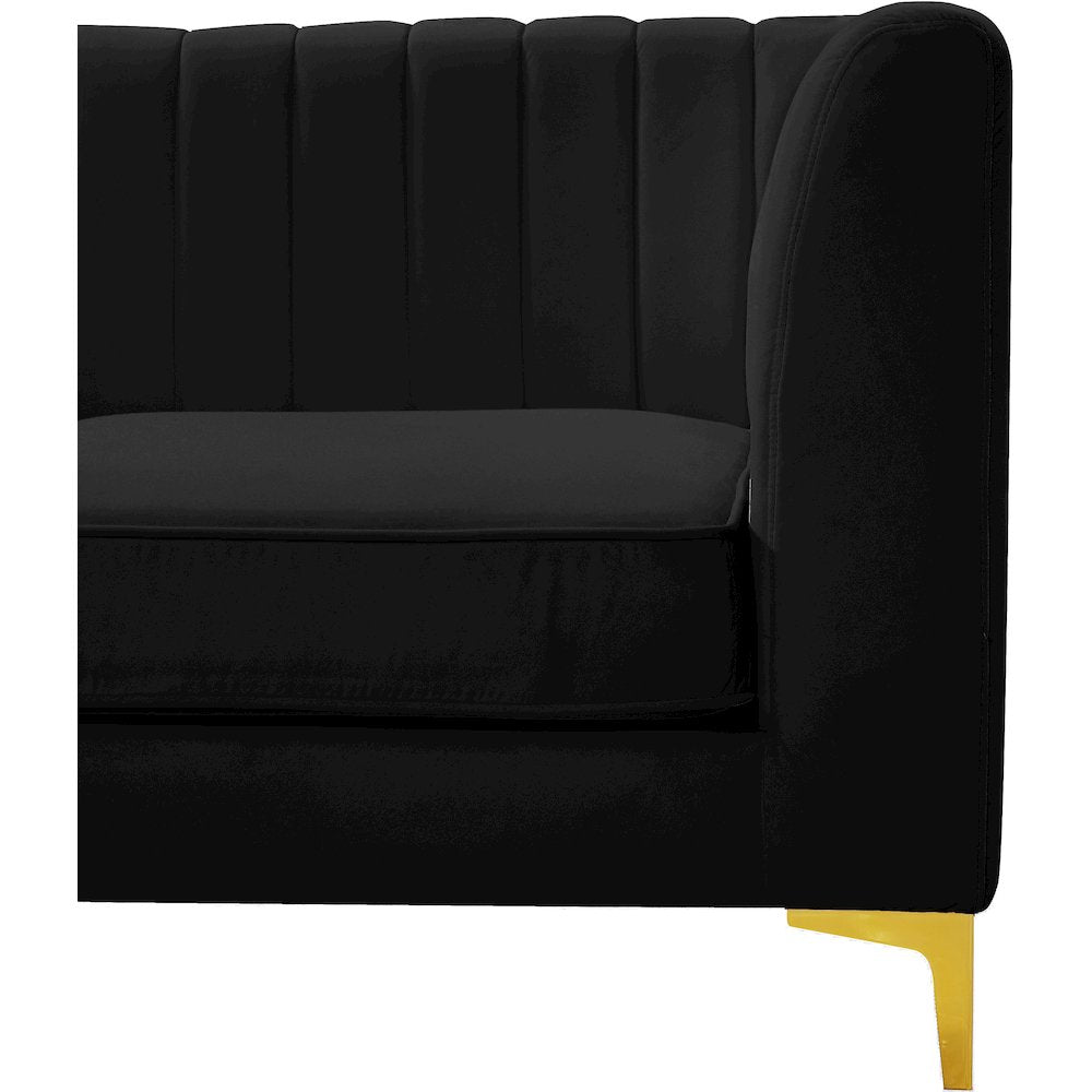 Alina Black Velvet Modular Sectional