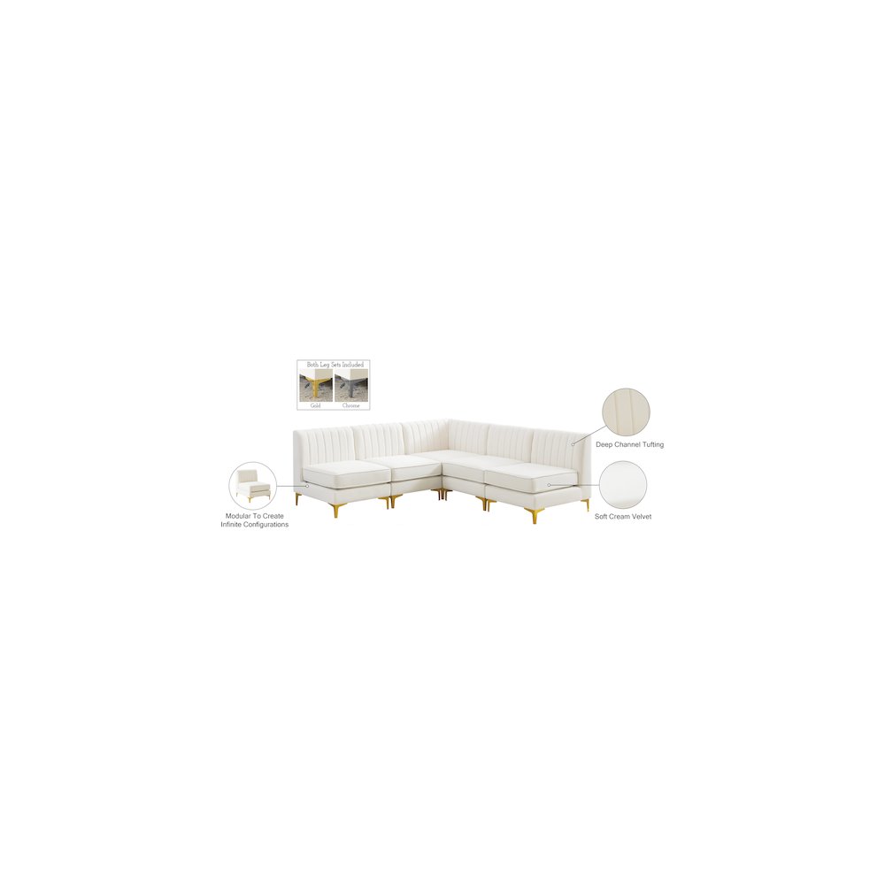 Alina Cream Velvet Modular Sectional
