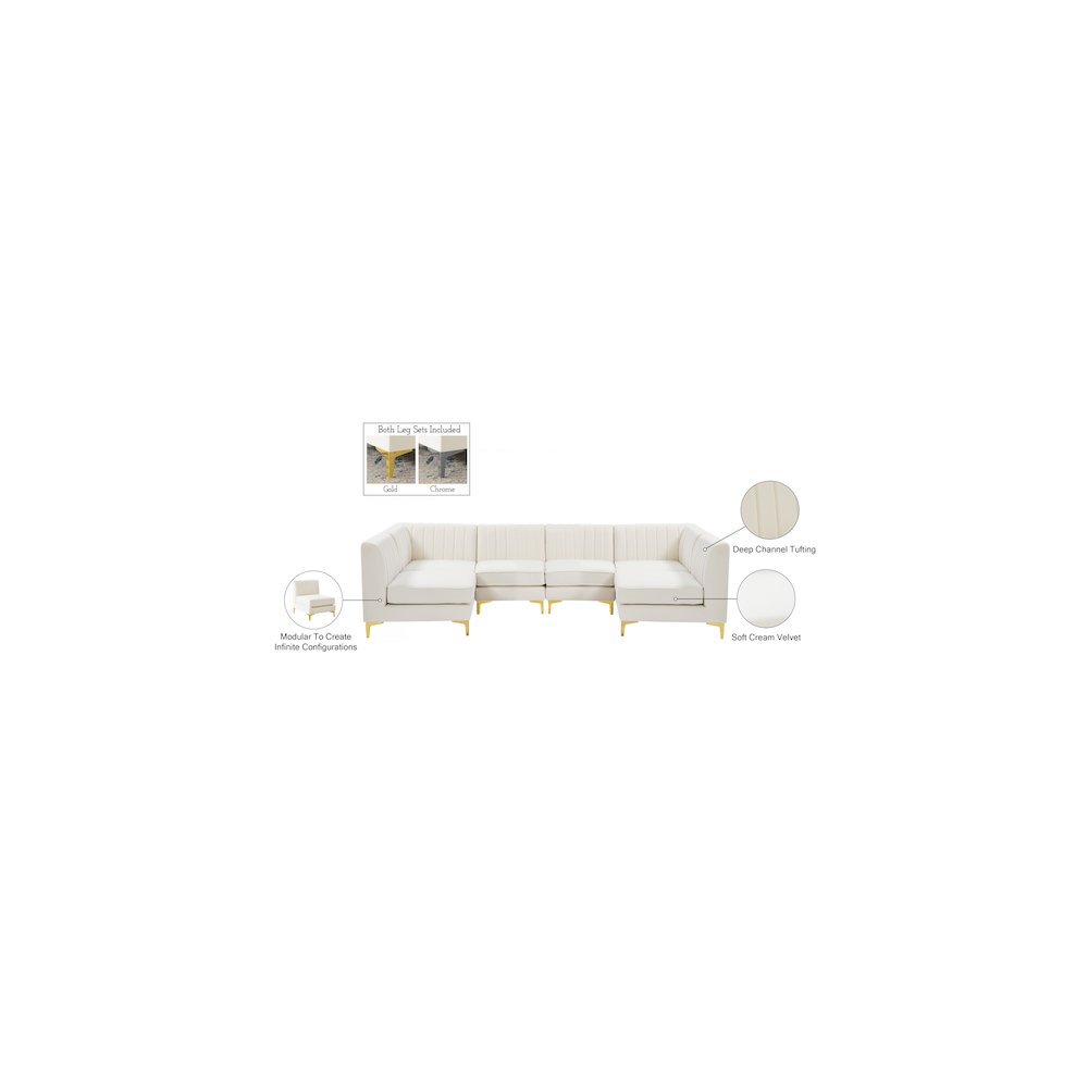 Alina Cream Velvet Modular Sectional