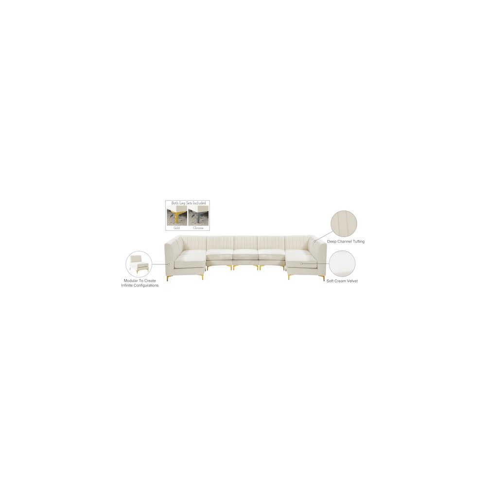 Alina Cream Velvet Modular Sectional