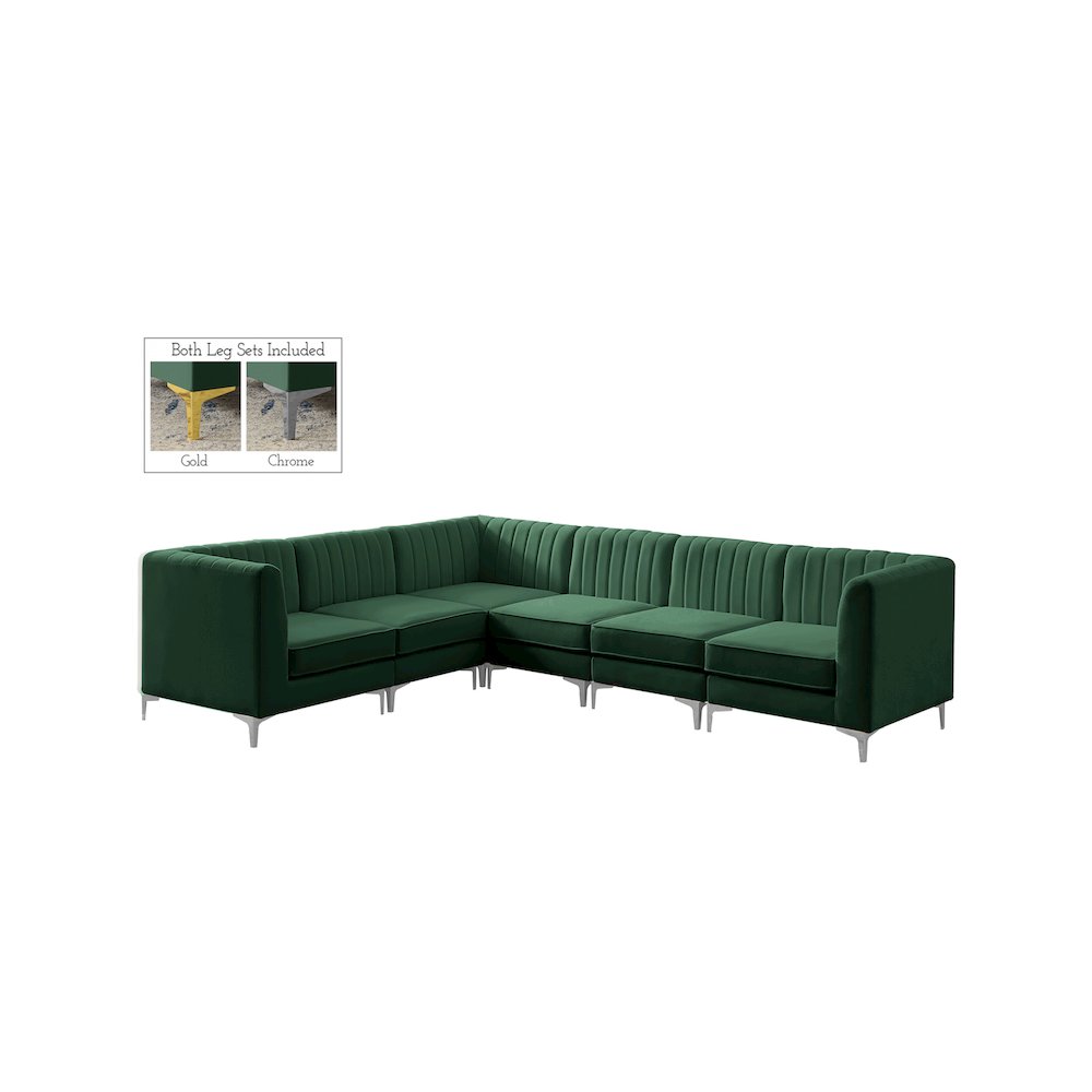 Alina Green Velvet Modular Sectional