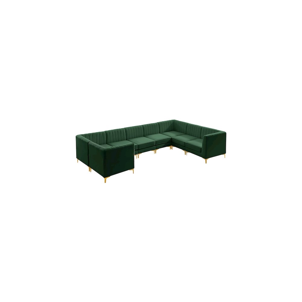Alina Green Velvet Modular Sectional