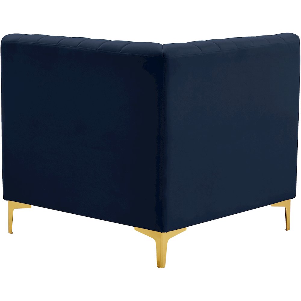 Alina Navy Velvet Corner Chair