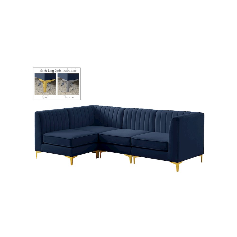 Alina Navy Velvet Modular Sectional