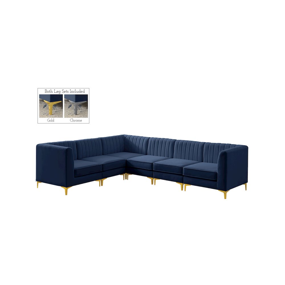 Alina Navy Velvet Modular Sectional