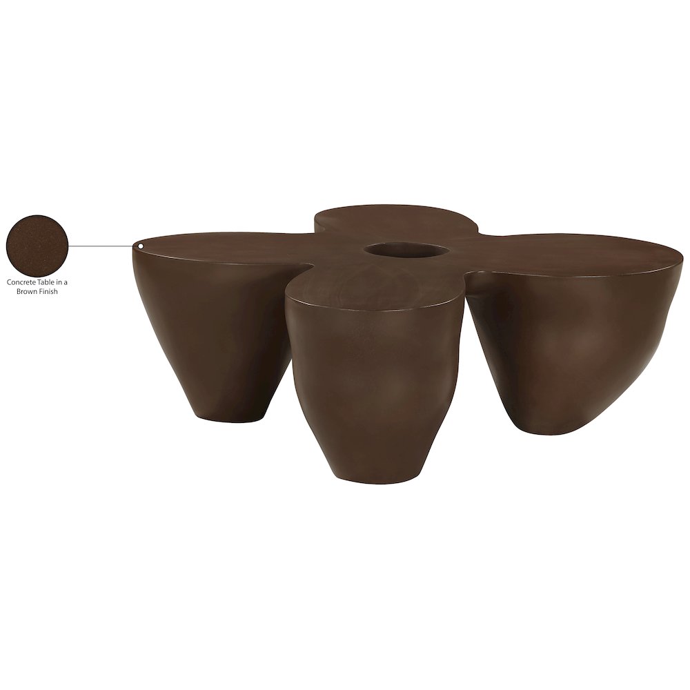 Fiore Brown Concrete Indoor/Outdoor Coffee Table