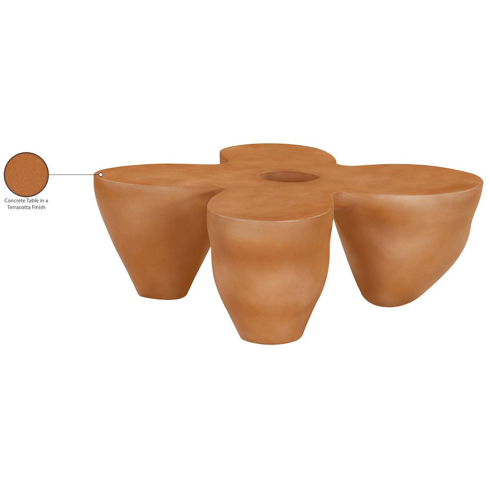 Fiore Terracotta Concrete Indoor/Outdoor Coffee Table