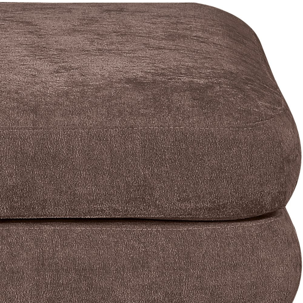 Stellar Brown Chenille Fabric Upholstered Modular Modular Ottoman