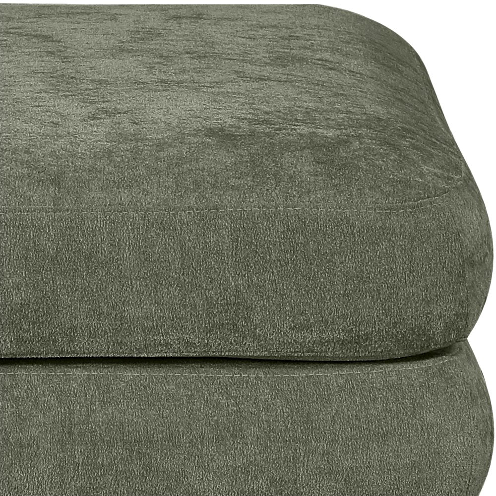 Stellar Green Chenille Fabric Upholstered Modular Ottoman