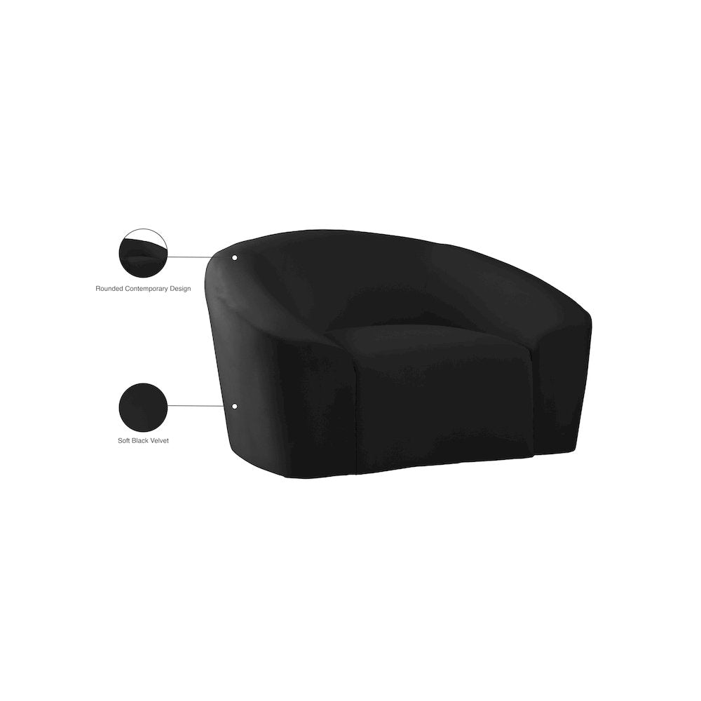 Riley Black Velvet Chair