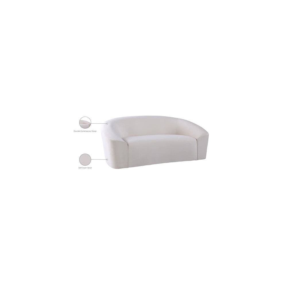 Riley Cream Velvet Loveseat