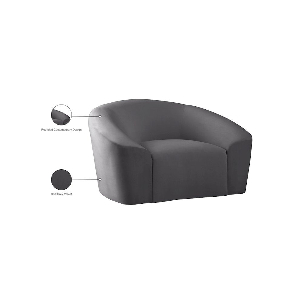 Riley Grey Velvet Chair