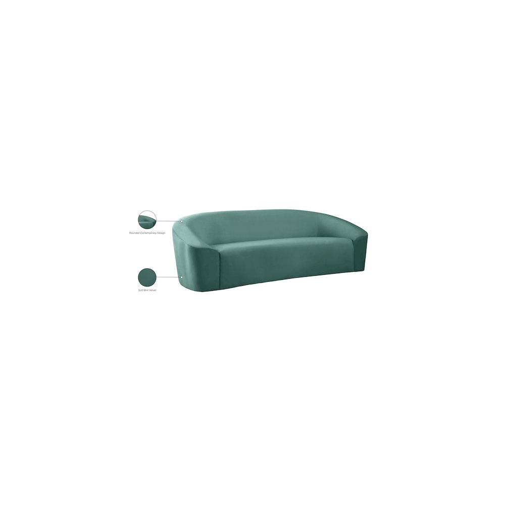Riley Mint Velvet Sofa