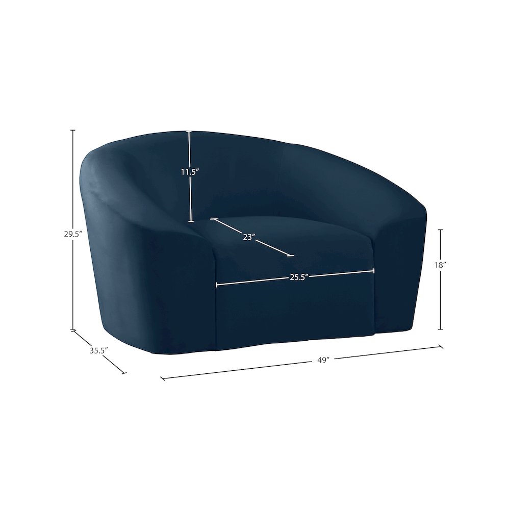 Riley Navy Velvet Chair