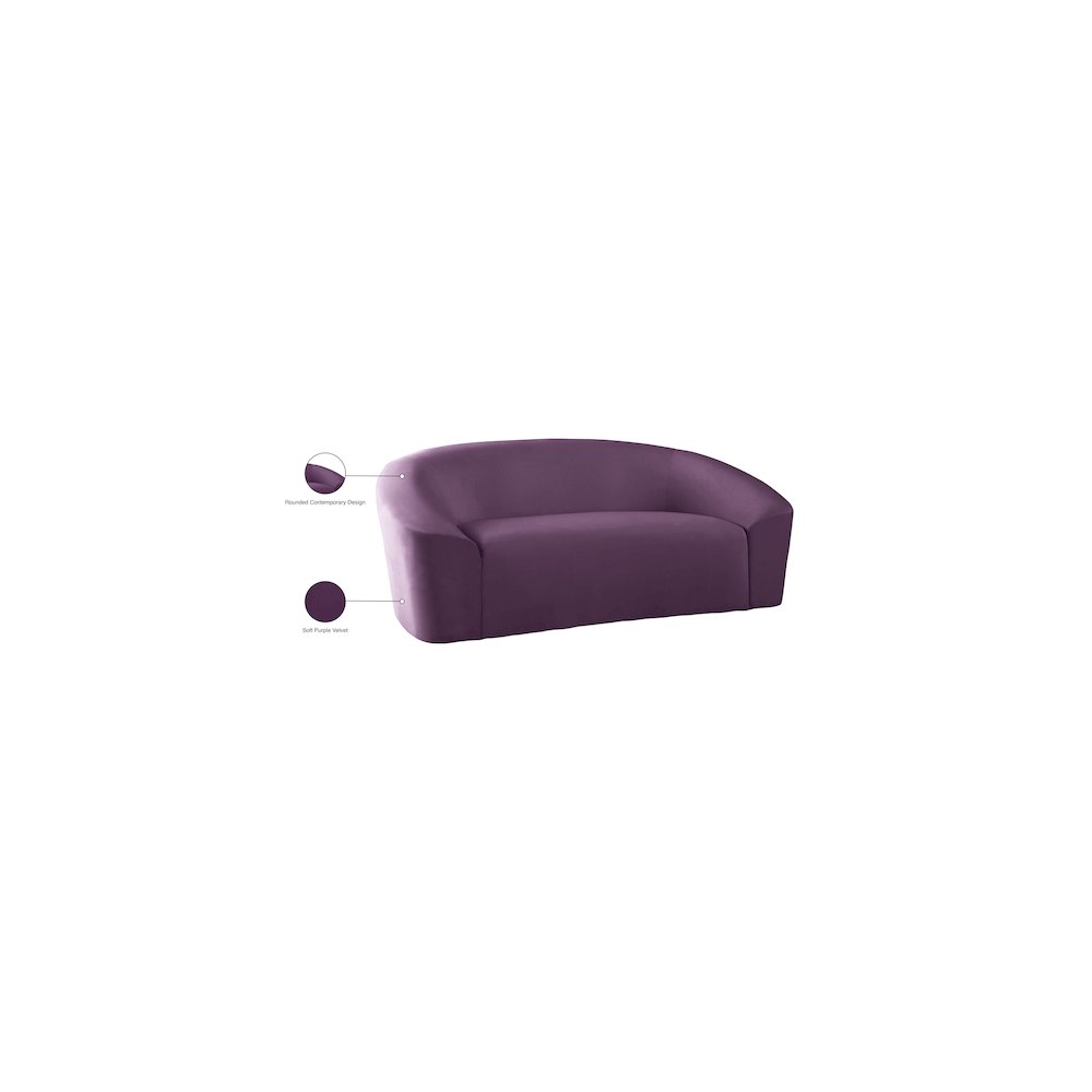 Riley Purple Velvet Loveseat