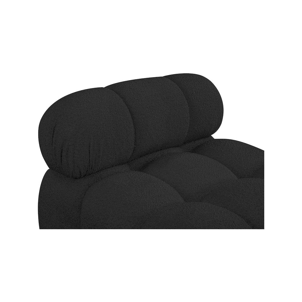 Ames Black Boucle Fabric Armless