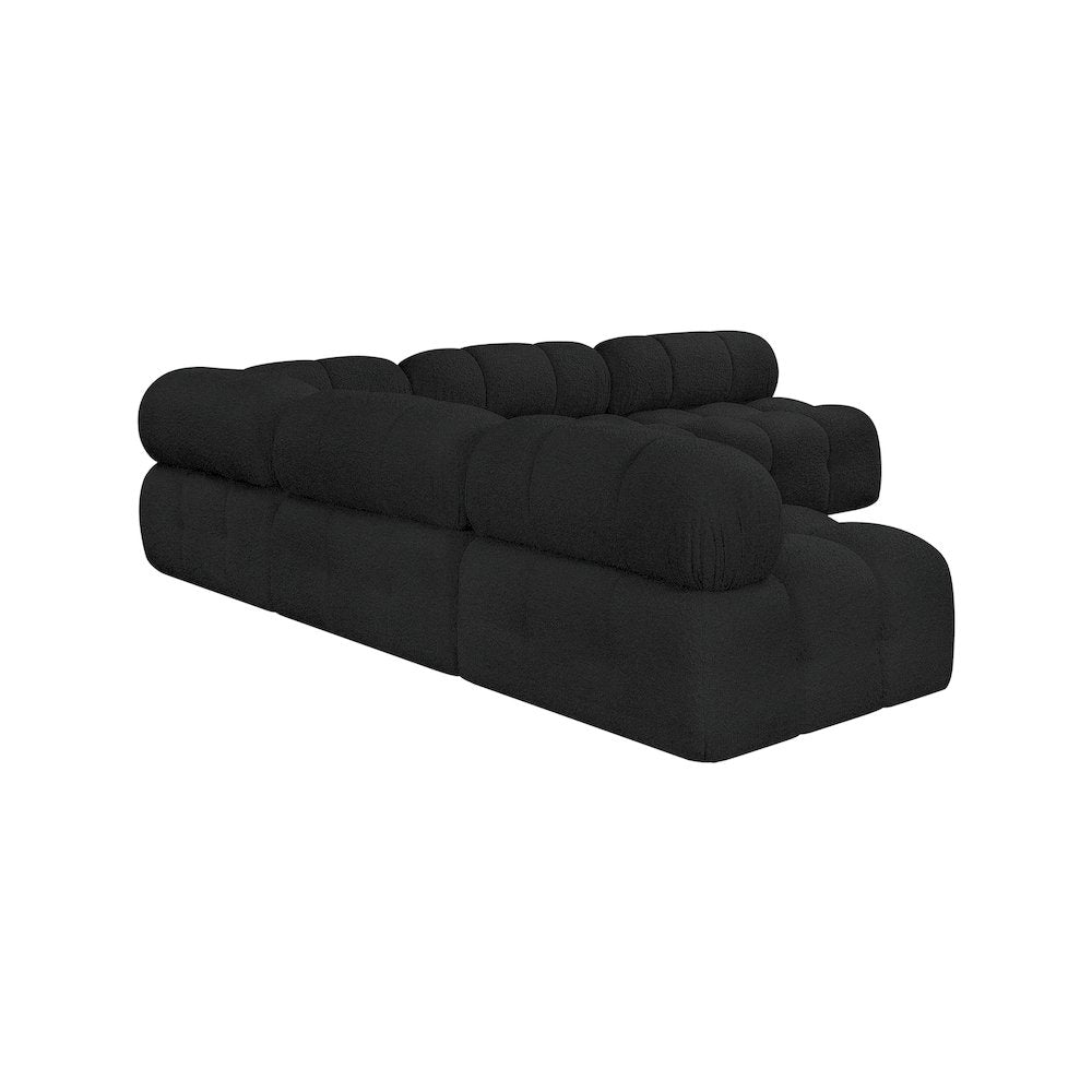 Ames Black Boucle Fabric Modular Sectional